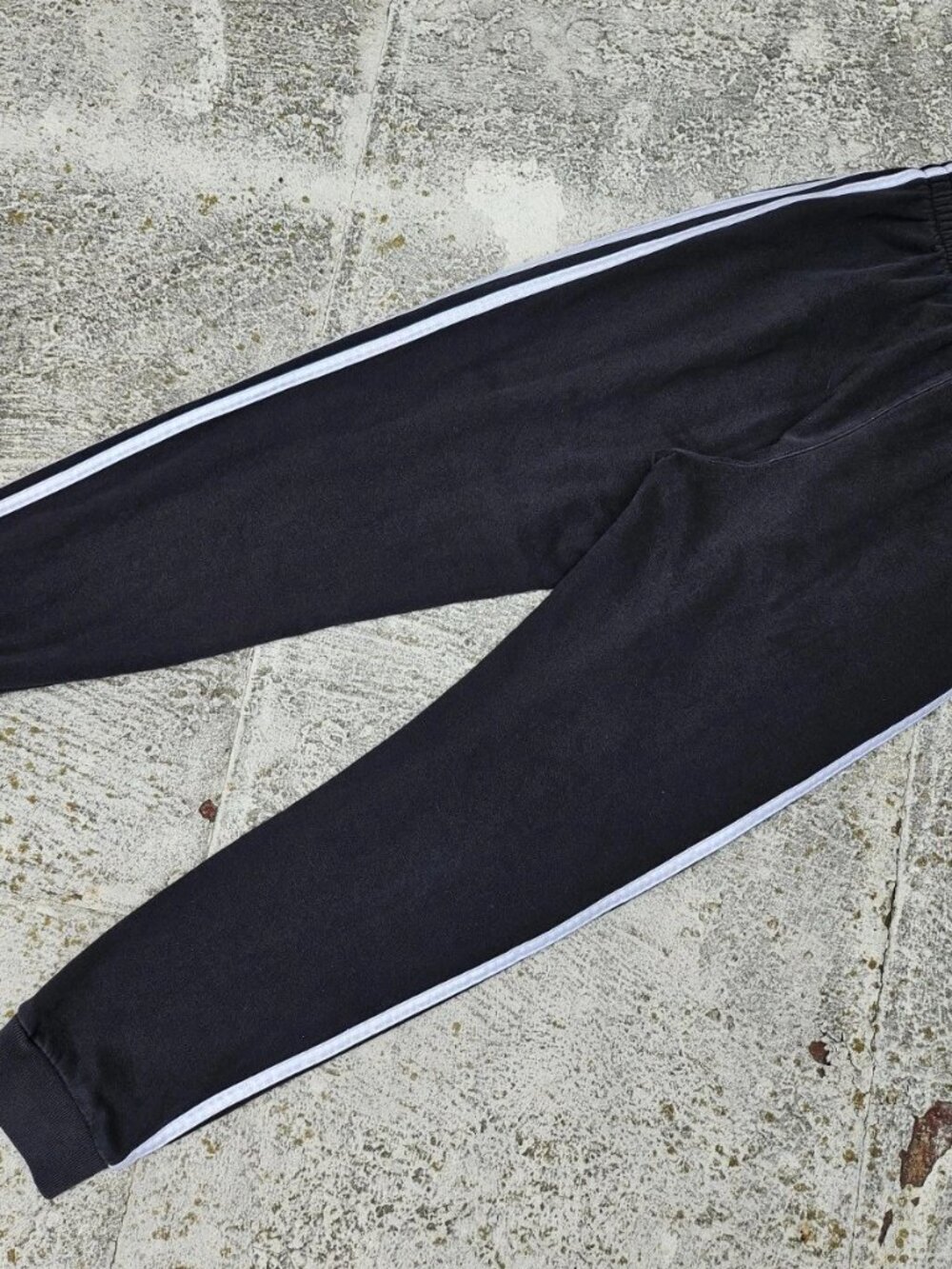 Adidas Boys Pant Black Joggar Trouser Sport Athletic White Stripes Size - Picture 6 of 8